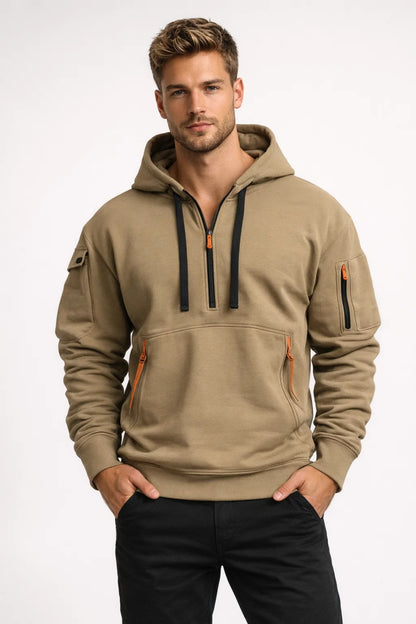 Sweat à capuche Homme | style urbain & allure moderne | poches zippées pour Printemps