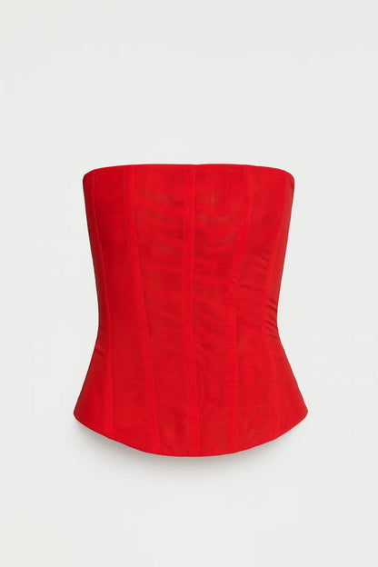Top Sans Bretelles Femme - Coupe Corset Côtelé Ajusté | Élégant