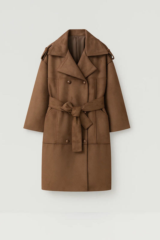 Trench Femme | ceinturé | coupe longue croisée pour Hiver