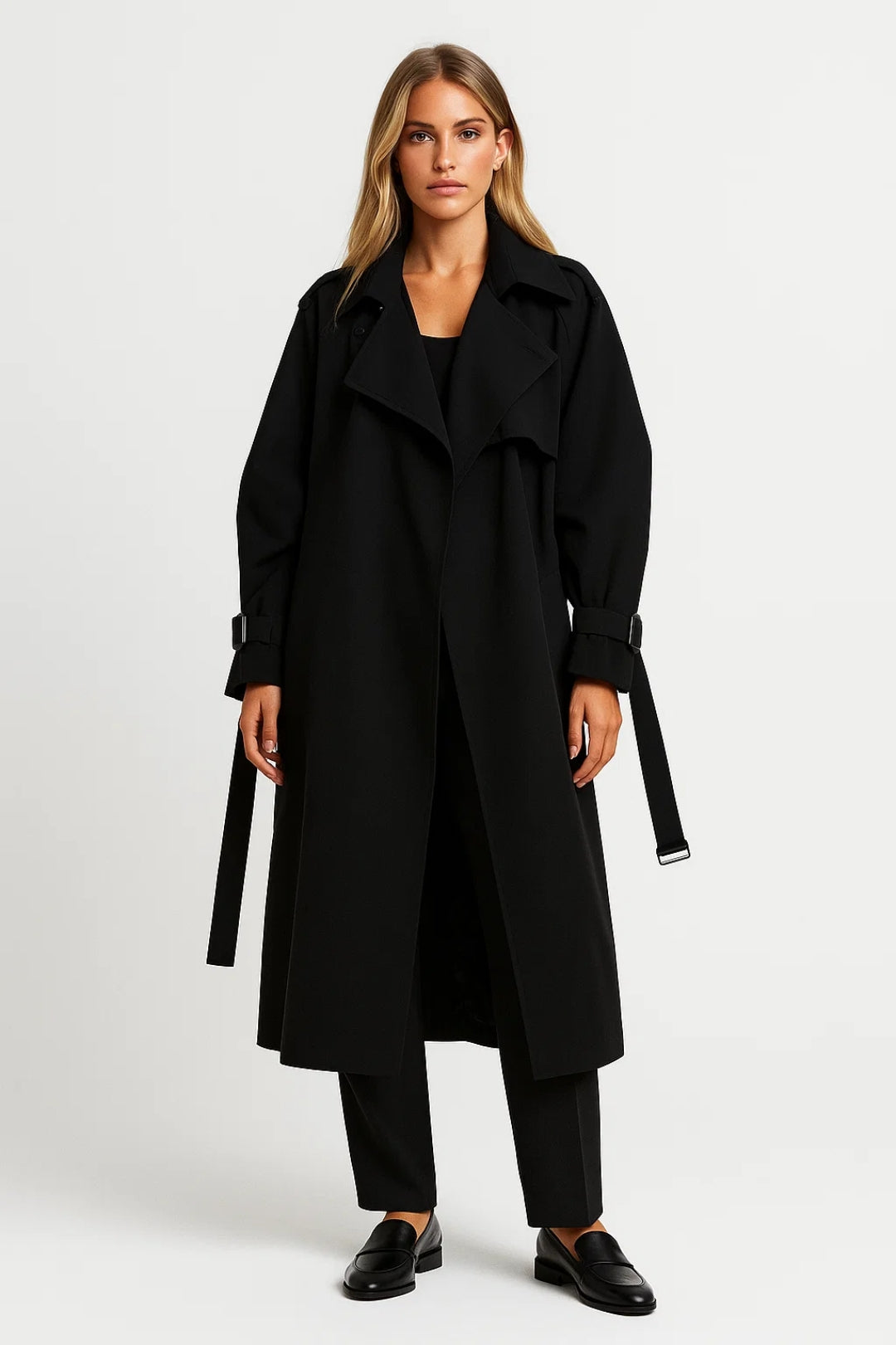 Trench Femme | long oversize | silhouette fluide ceinturée pour Mi-Saison