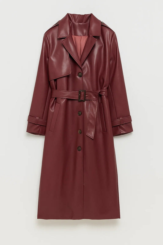 Trench Long Femme | Manteau Ceinturé Élégant | Coupe Structurée et Intemporelle