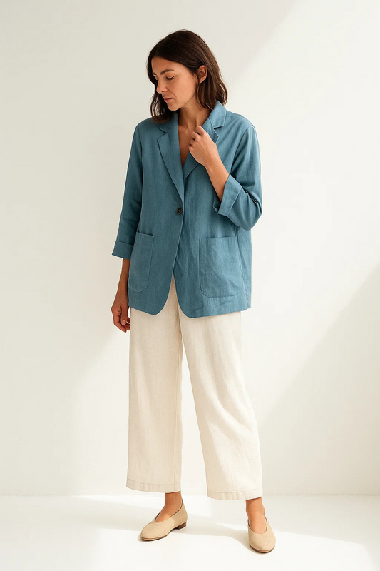 Veste Légère Femme | Coton-Lin Naturel | Style Décontracté Chic