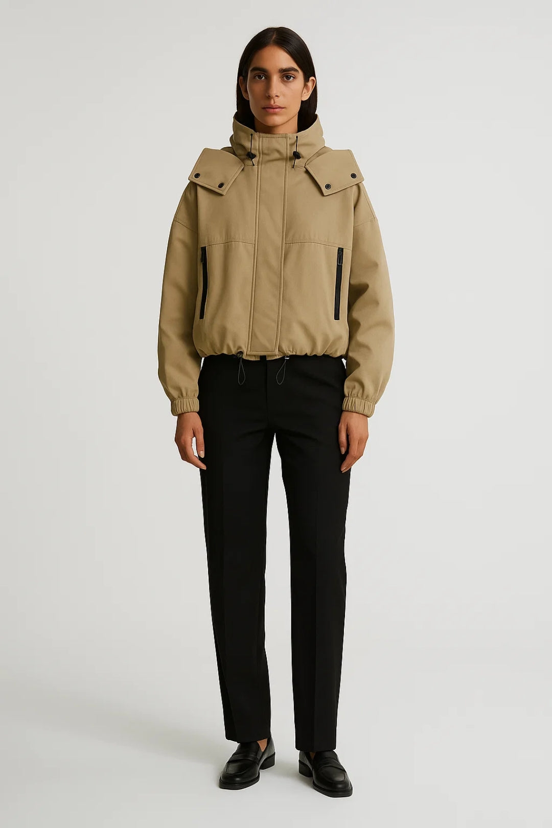 Veste Coupe-Vent Femme | Col Montant Réglable | Légère et Déperlante