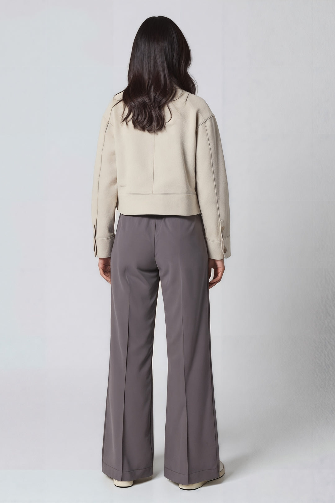 Veste Courte | Tissu Aspect Laine | Design Minimal