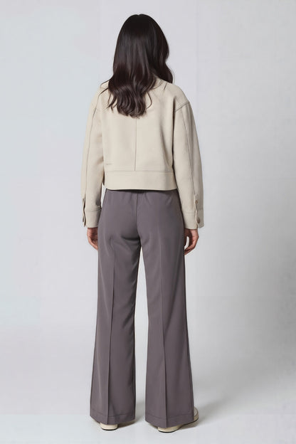 Veste Courte | Tissu Aspect Laine | Design Minimal