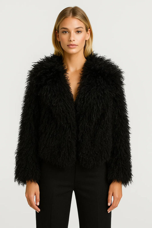 Veste Courte Effet Fourrure Bouclée | Manteau Hiver Texturé | Audacieuse et Tactile