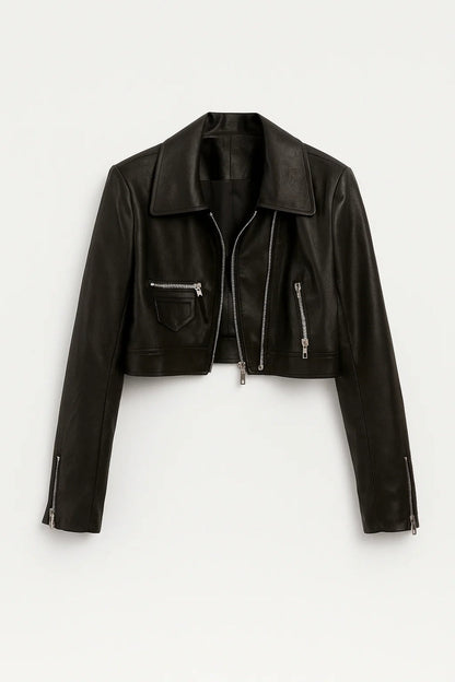 Veste Courte Femme | Blouson Zippé Style Motard | Moderne et Structuré