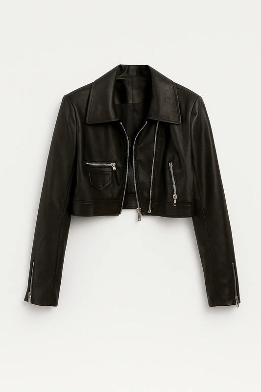 Veste Courte Femme | Blouson Zippé Style Motard | Moderne et Structuré