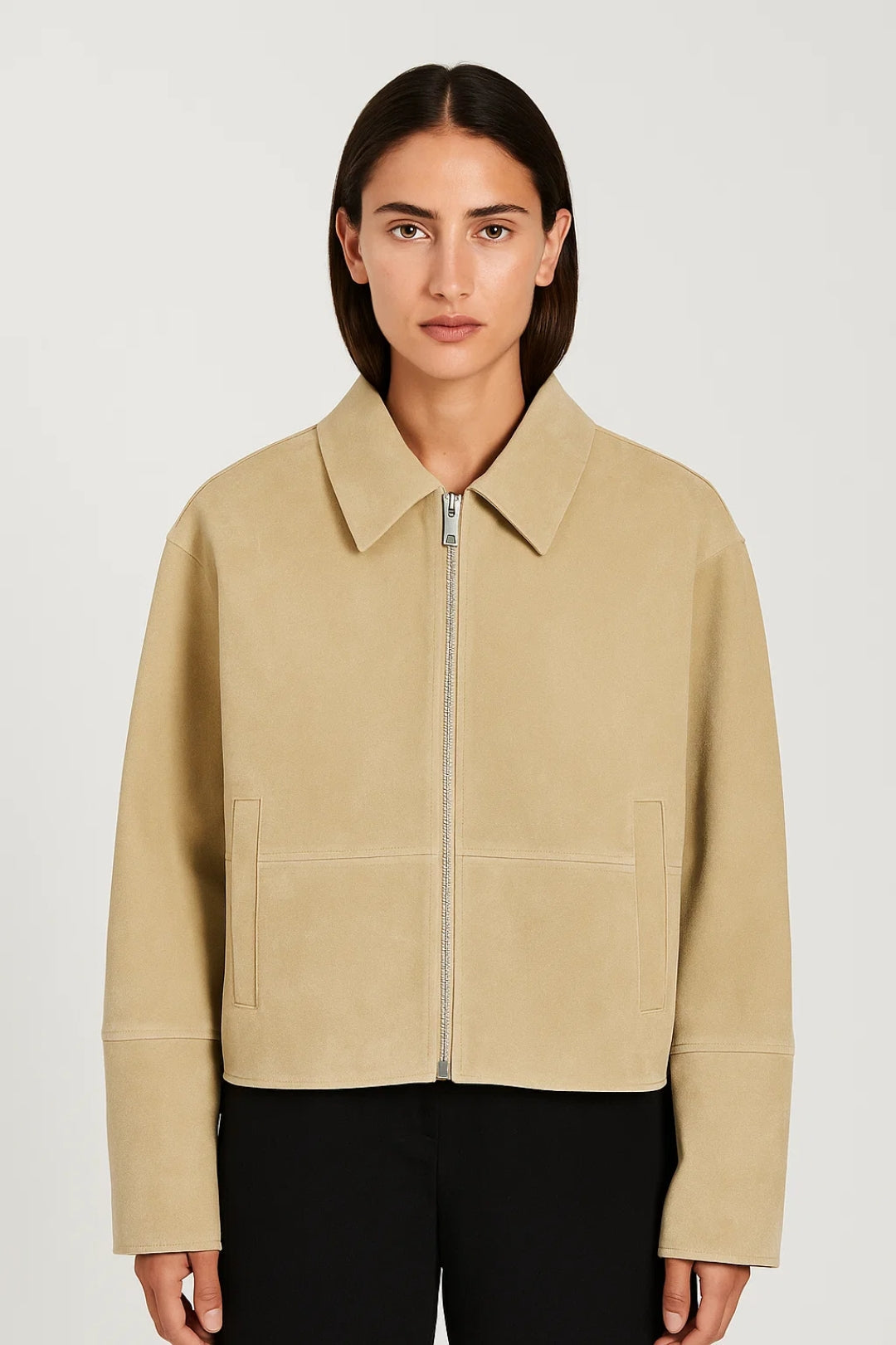 Veste Courte Femme | Suède Synthétique | Zip Frontale Stylée