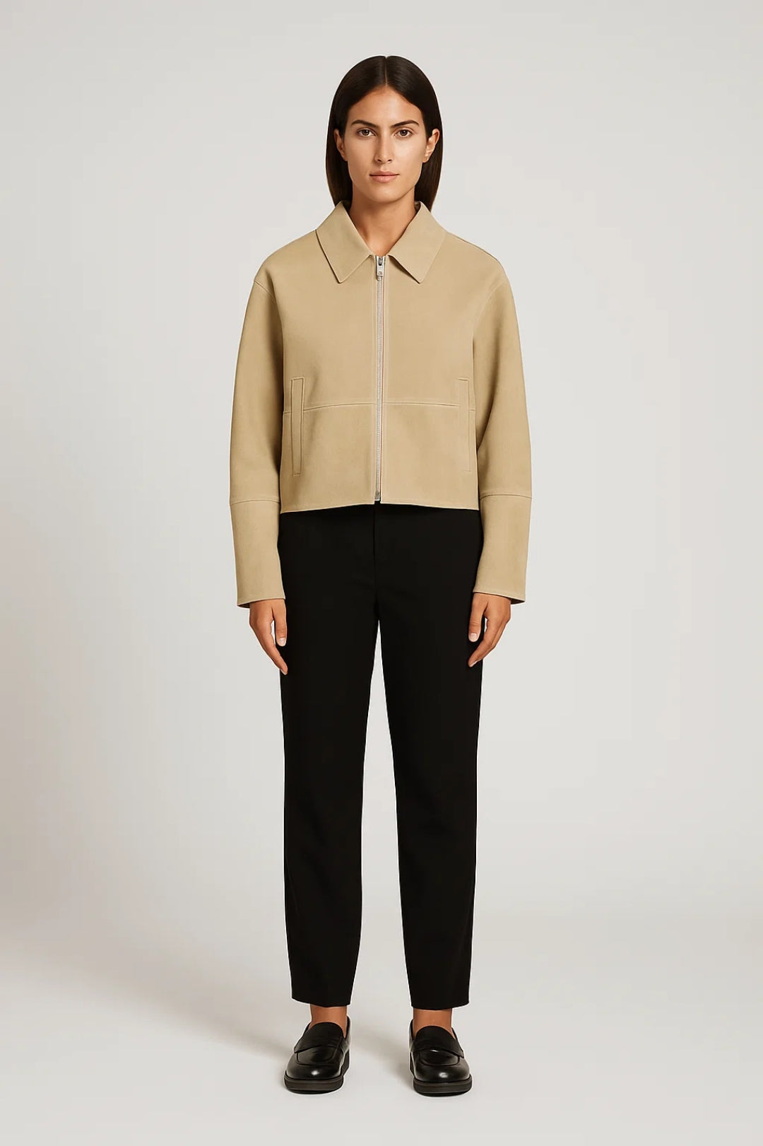 Veste Courte Femme | Suède Synthétique | Zip Frontale Stylée