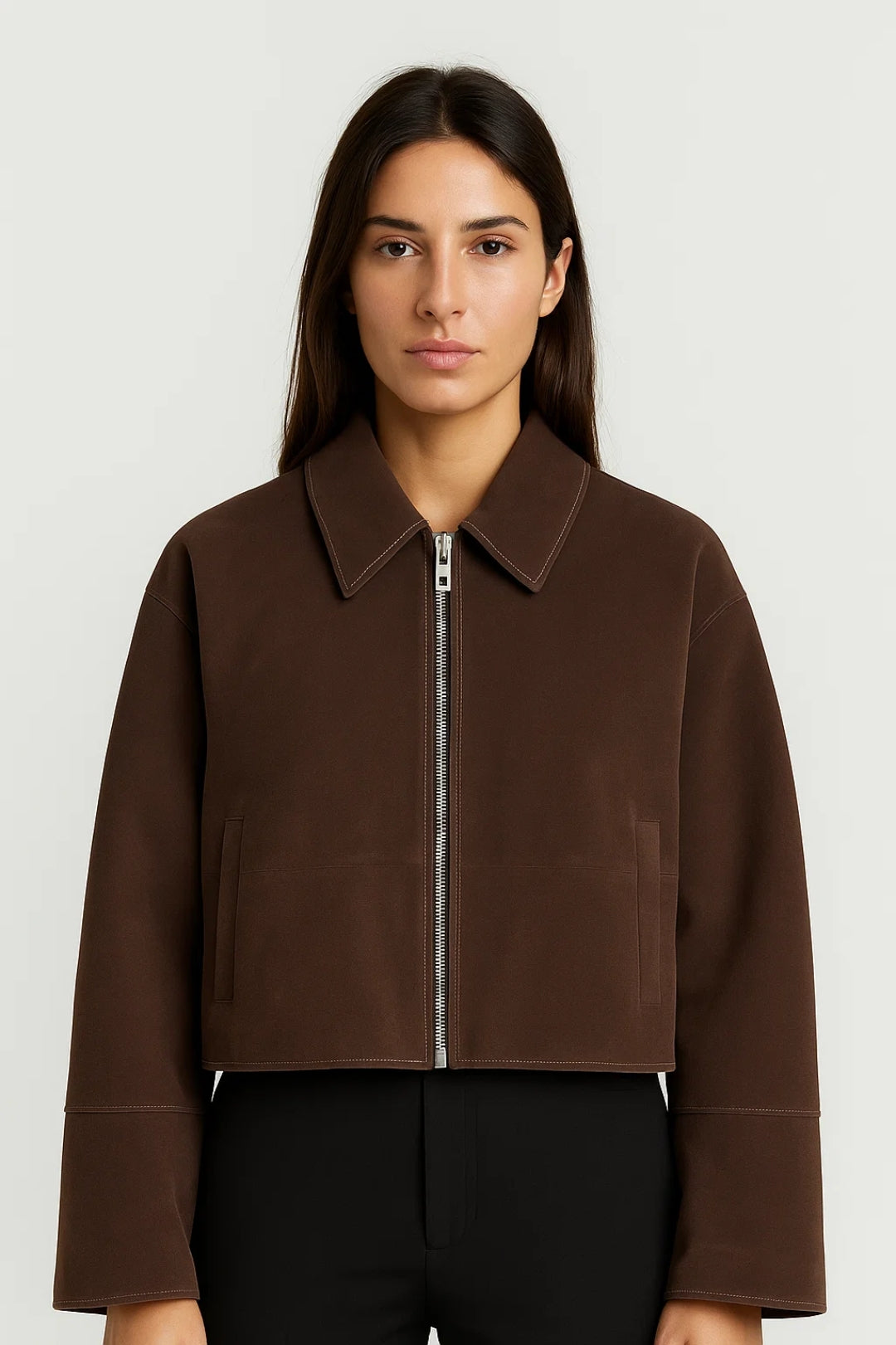 Veste Courte Femme | Suède Synthétique | Zip Frontale Stylée