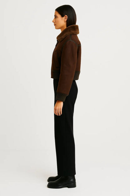 Veste Courte Femme | Veste Motard Hiver | Légère et Douillette