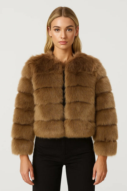 Veste Courte en Fausse Fourrure | Veste femme | Douce et Élégante