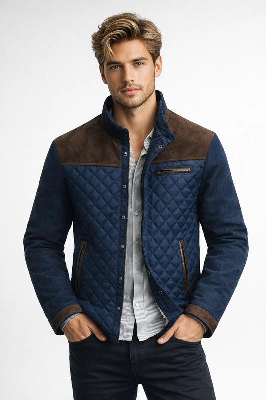 Veste Homme | casual & moderne | empiècements contrastés suédés pour Automne