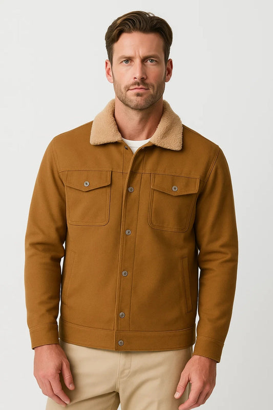 Veste Homme | style court | design texturé et doublé pour Hiver