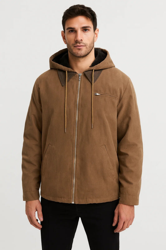 Veste Homme | zippée à capuche | silhouette chaude pour Hiver