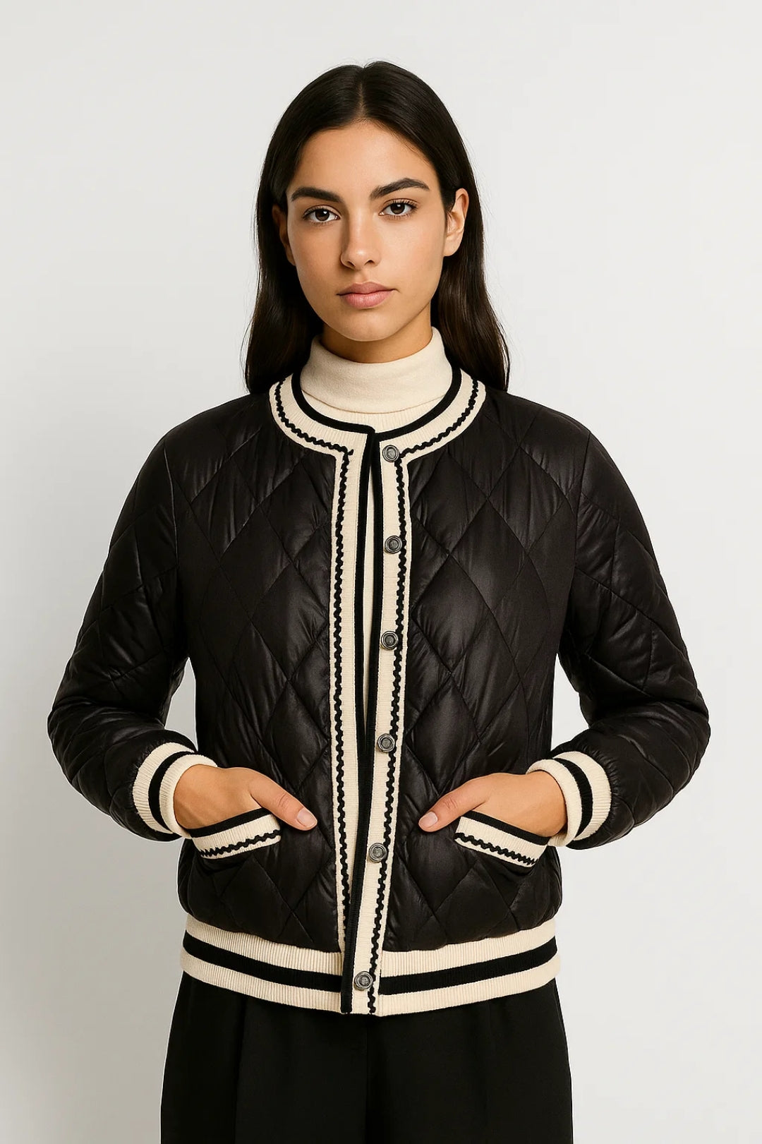 Veste Matelassée Femme | Style Cardigan Élégant | Légère avec Boutons