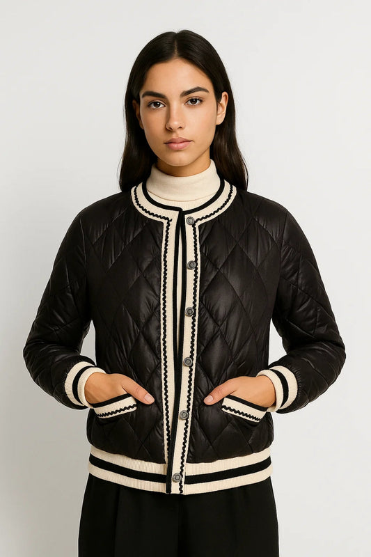 Veste Matelassée Femme | Style Cardigan Élégant | Légère avec Boutons