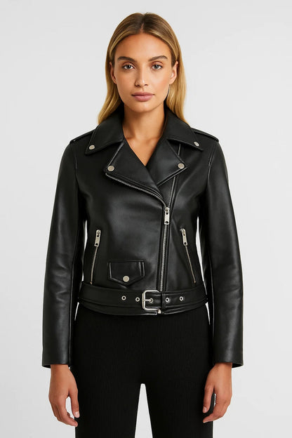 Veste Motard Classique | Blouson zippé pour femme | Style Urbain et Structuré