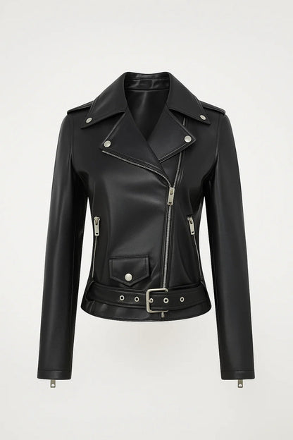 Veste Motard Classique | Blouson zippé pour femme | Style Urbain et Structuré