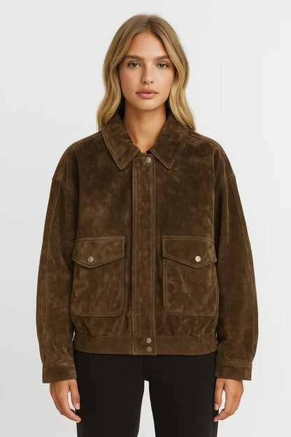 Veste Surchemise Décontractée | Blouson à poches plaquées pour femme | Confort et Style Minimaliste