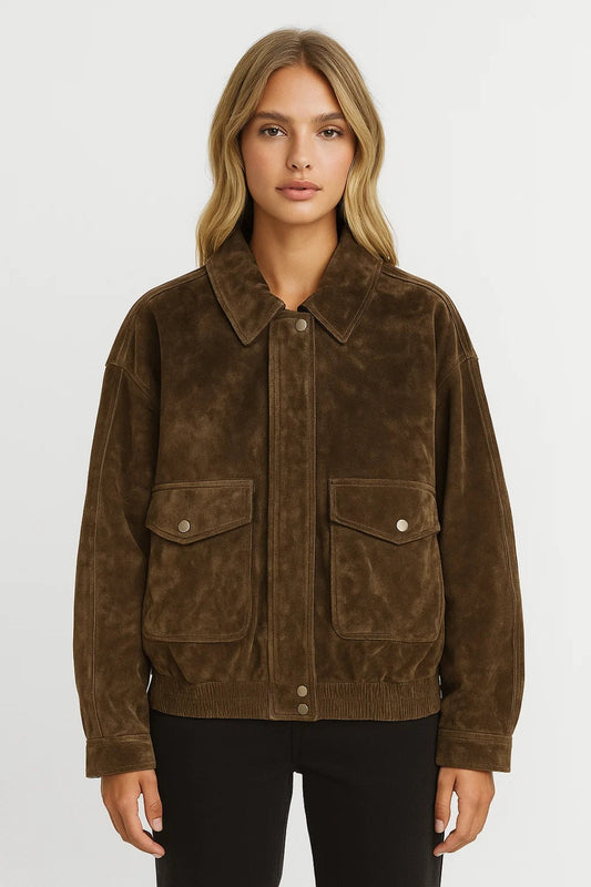 Veste Surchemise Décontractée | Blouson à poches plaquées pour femme | Confort et Style Minimaliste