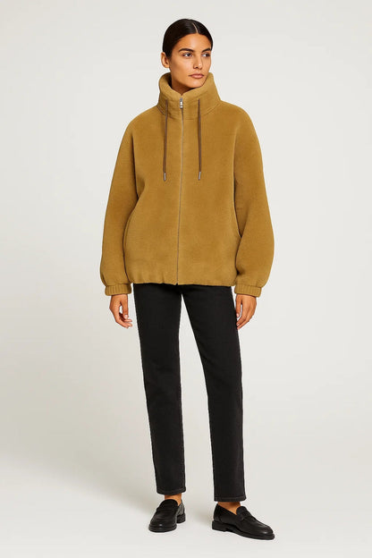 Veste Teddy Femme | Col Haut Zippé | Douce et Chaude