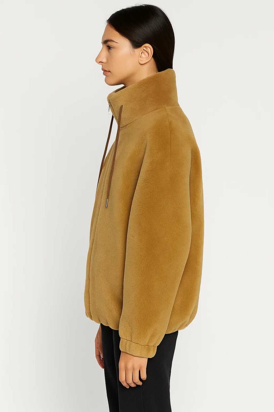 Veste Teddy Femme | Col Haut Zippé | Douce et Chaude