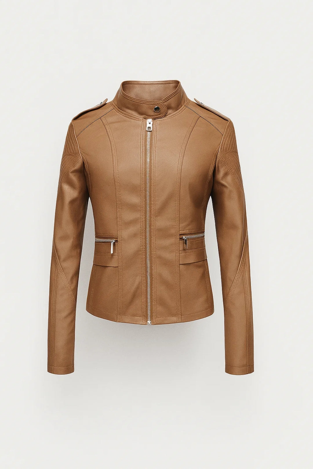 Veste Zippée Femme | Blouson Cintré Style Biker | Élégant et Urbain