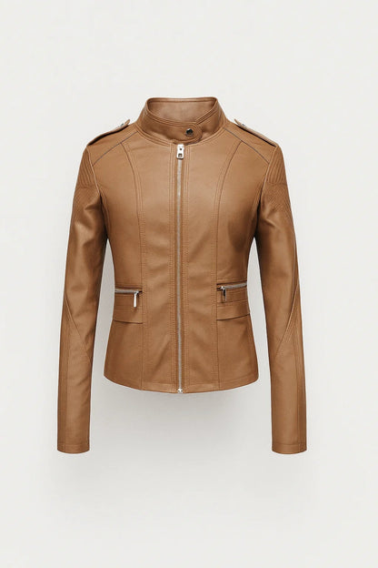 Veste Zippée Femme | Blouson Cintré Style Biker | Élégant et Urbain
