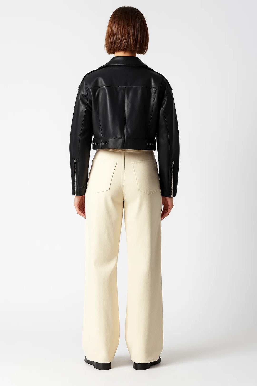 Veste courte style motard | Veste ceinturée femme | Élégante et audacieuse