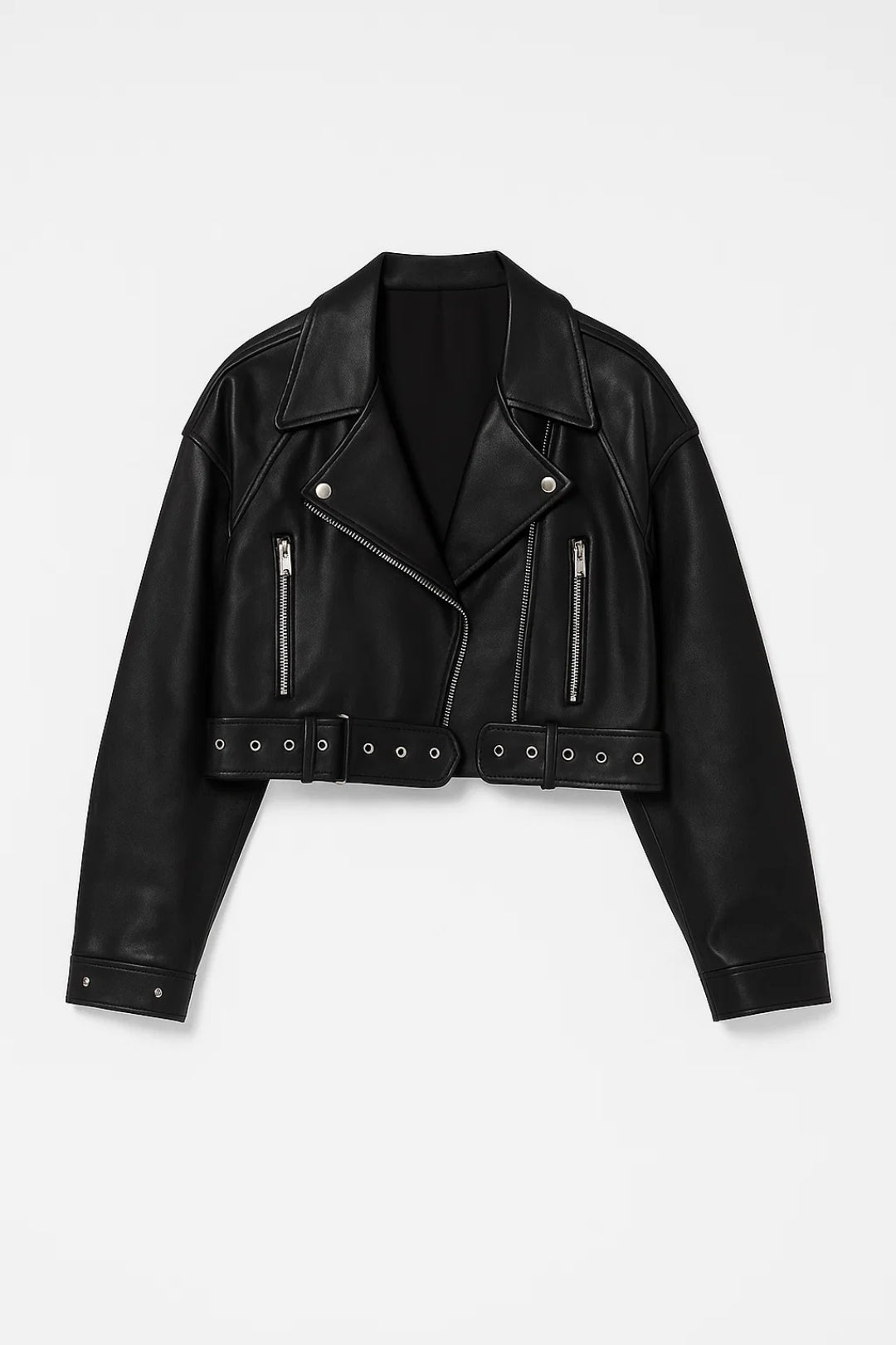 Veste courte style motard | Veste ceinturée femme | Élégante et audacieuse