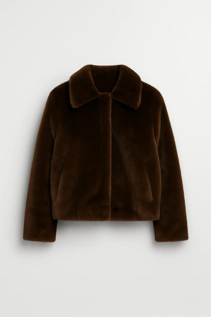 Veste courte en fausse fourrure | Marron | Élégante et chaude pour l’hiver