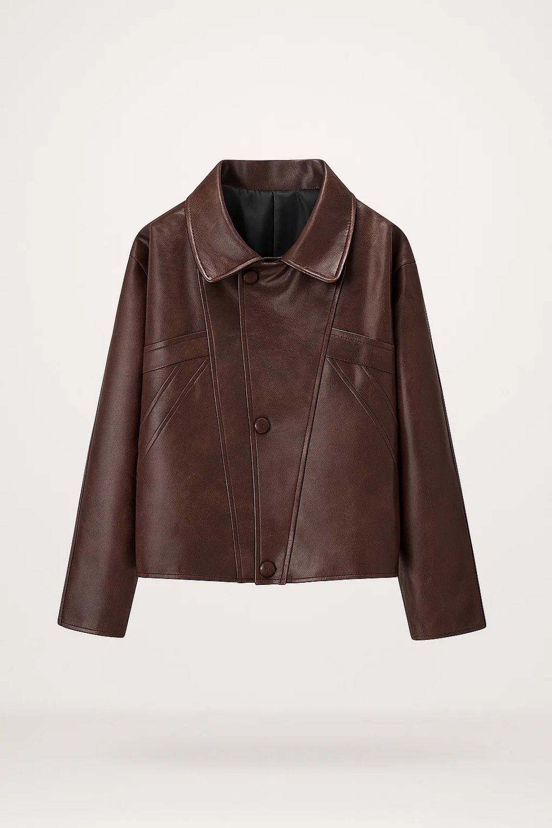 Veste courte unie | Blouson boutonné pour femme | Style structuré et moderne