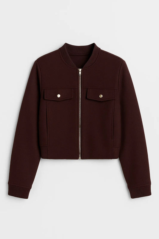 Veste courte zippée | Blouson structuré pour femme | Élégance minimaliste et urbaine