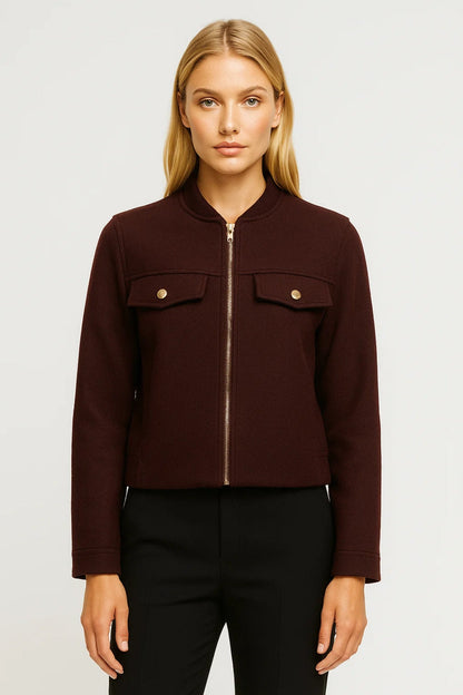 Veste courte zippée | Blouson structuré pour femme | Élégance minimaliste et urbaine