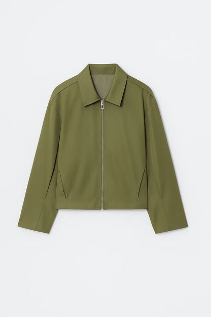 Veste courte zippée | Veste minimaliste pour femme | Légère et respirante