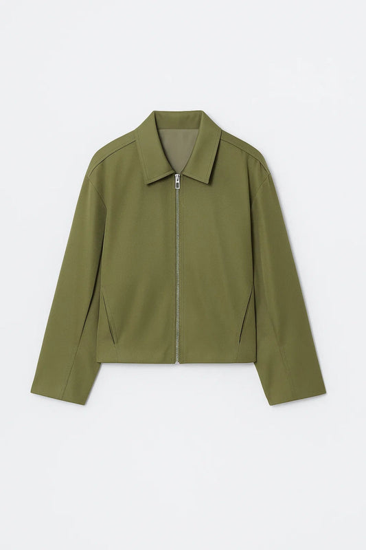 Veste courte zippée | Veste minimaliste pour femme | Légère et respirante