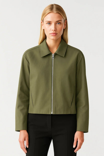 Veste courte zippée | Veste minimaliste pour femme | Légère et respirante