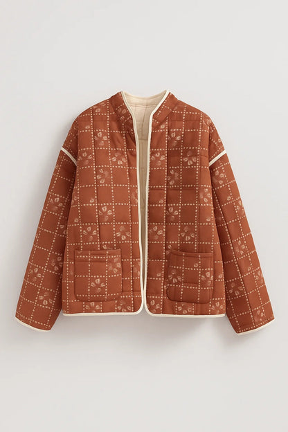 Veste matelassée à motifs géométriques | Blouson léger pour femme | Style décontracté et chaleureux