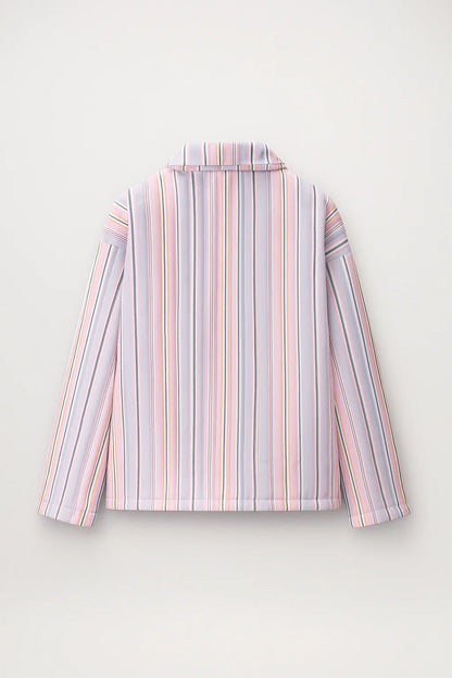 Veste mi-saison Rayée | Blouson zippé à col classique | Léger et structuré