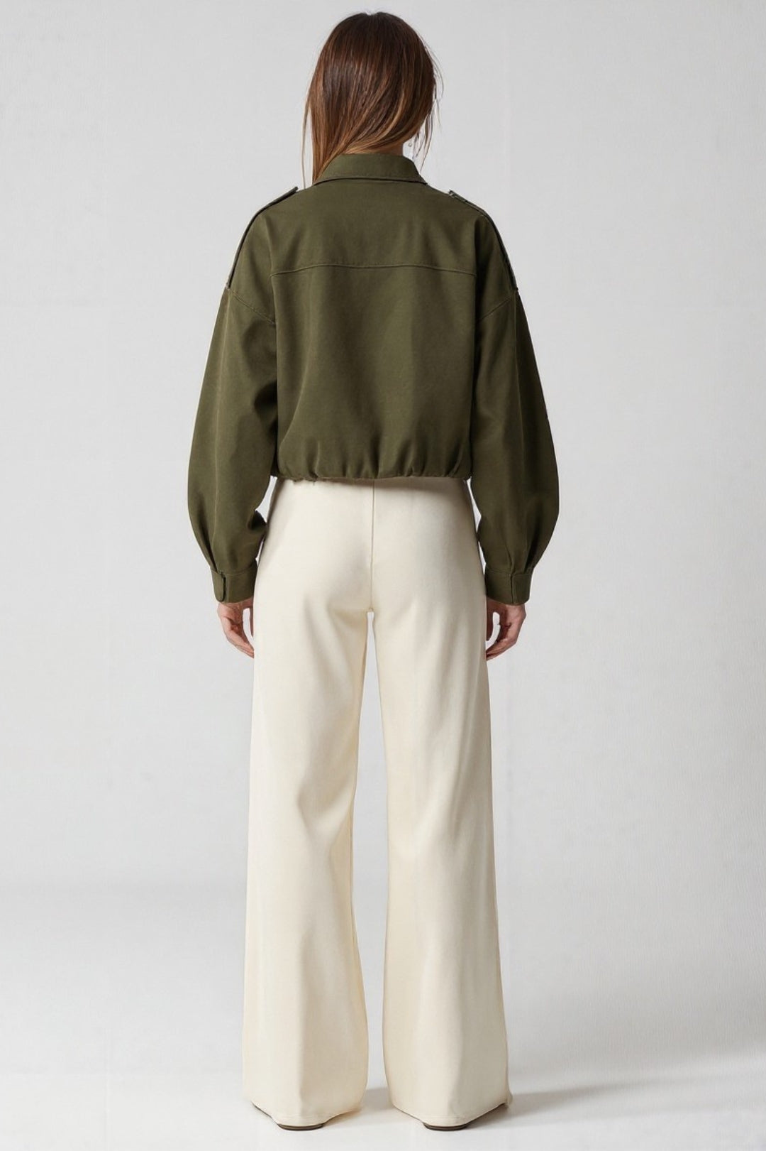 Veste oversize | Vert olive | Style décontracté et moderne