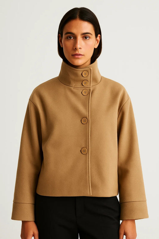 Vestes | Veste Courte à Col Haut | Élégante | Minimaliste