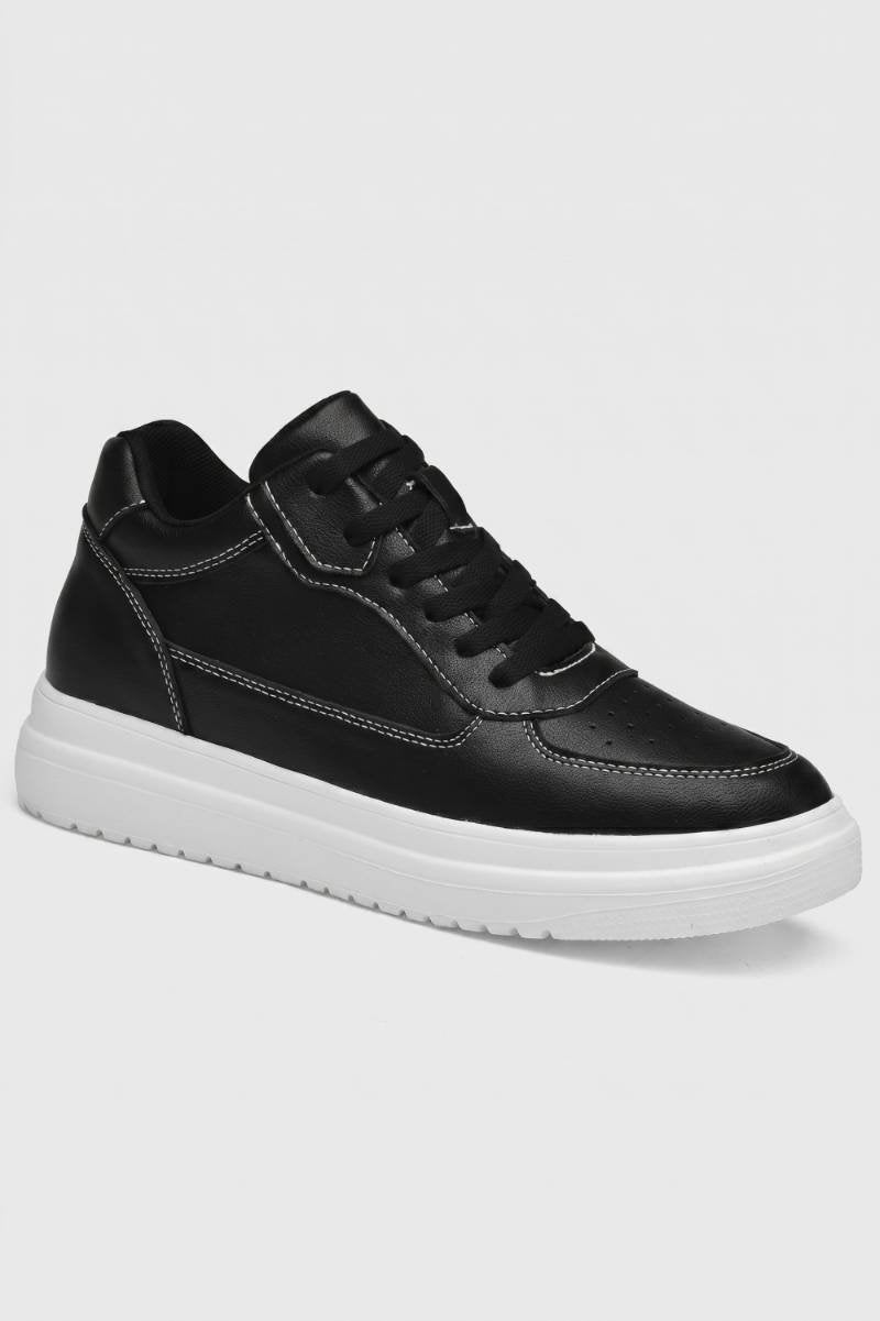 Baskets Homme - Coupe Minimaliste Semelle Épaisse Blanche | Urban — Noir