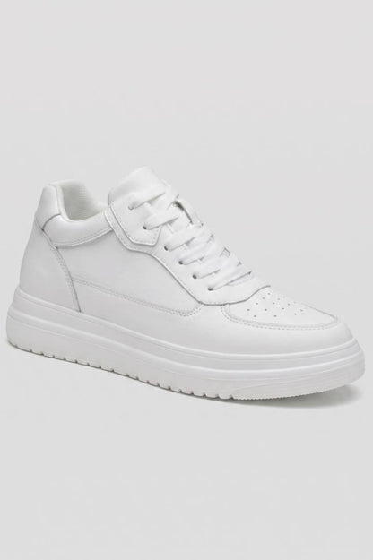 Baskets Homme - Coupe Minimaliste Semelle Épaisse Blanche | Urban — Blanc