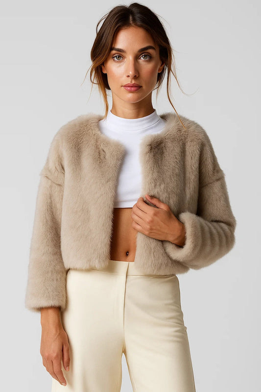 Manteau Court en Fausse Fourrure | Élégant et Douillet | Style Moderne