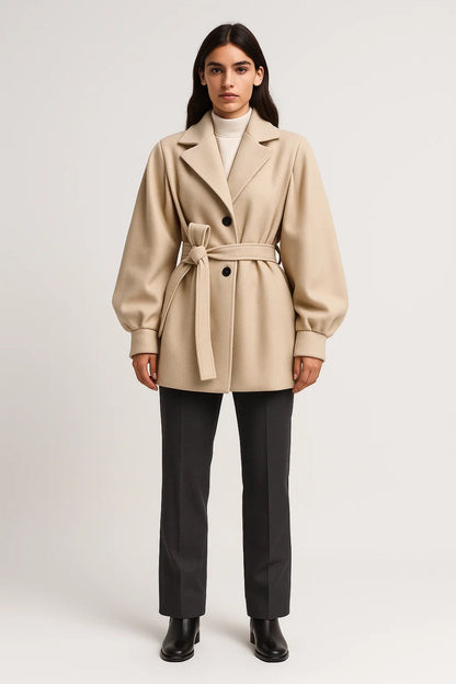 Manteaux Ceinturés | Manteau long mi-saison femme | Élégant et structuré pour un look raffiné