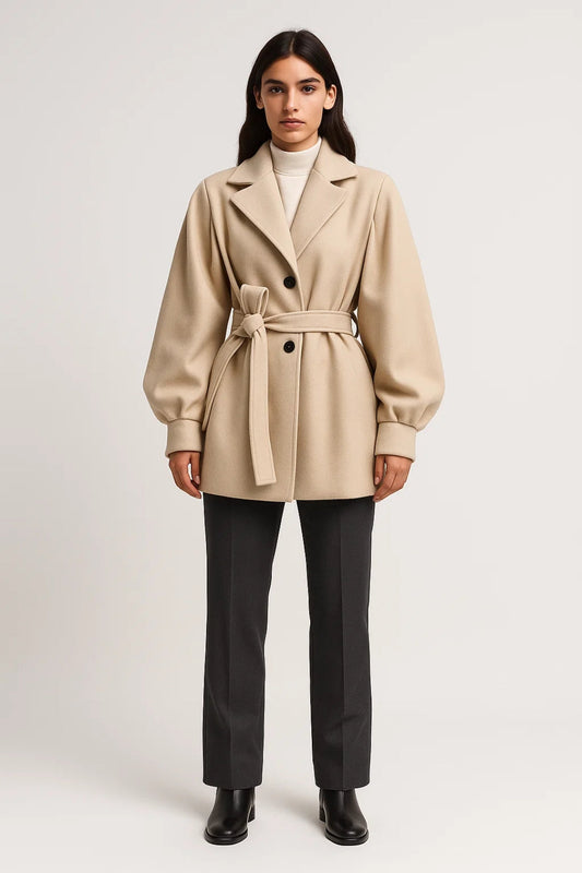 Manteaux Ceinturés | Manteau long mi-saison femme | Élégant et structuré pour un look raffiné