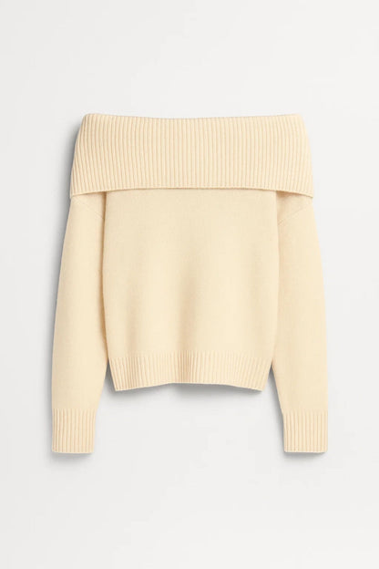 Pull Col Bardot en Maille Douce | Épaules Dénudées | Style Décontracté Chic