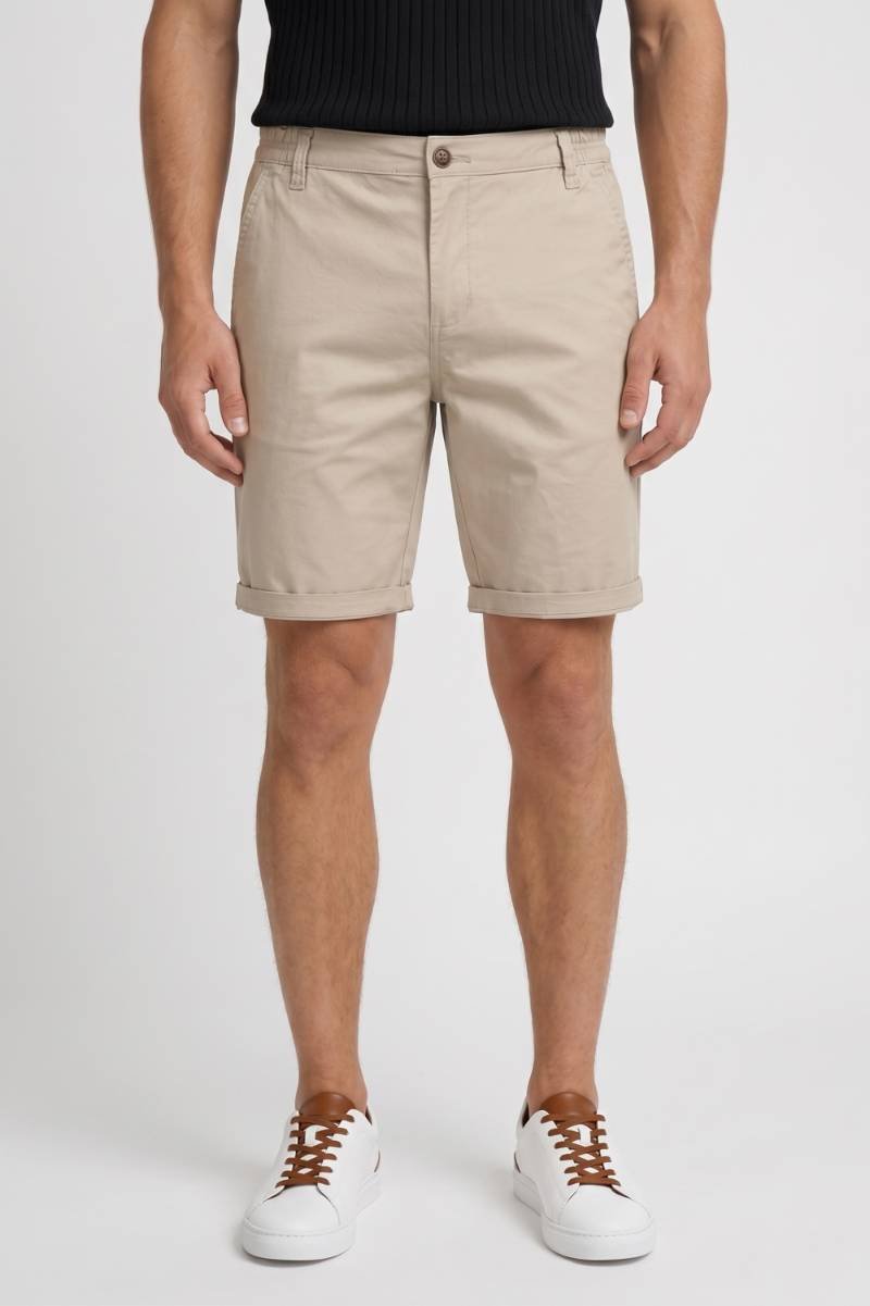 Bermuda Homme - Coupe Classique avec Revers | Polyvalent — Beige